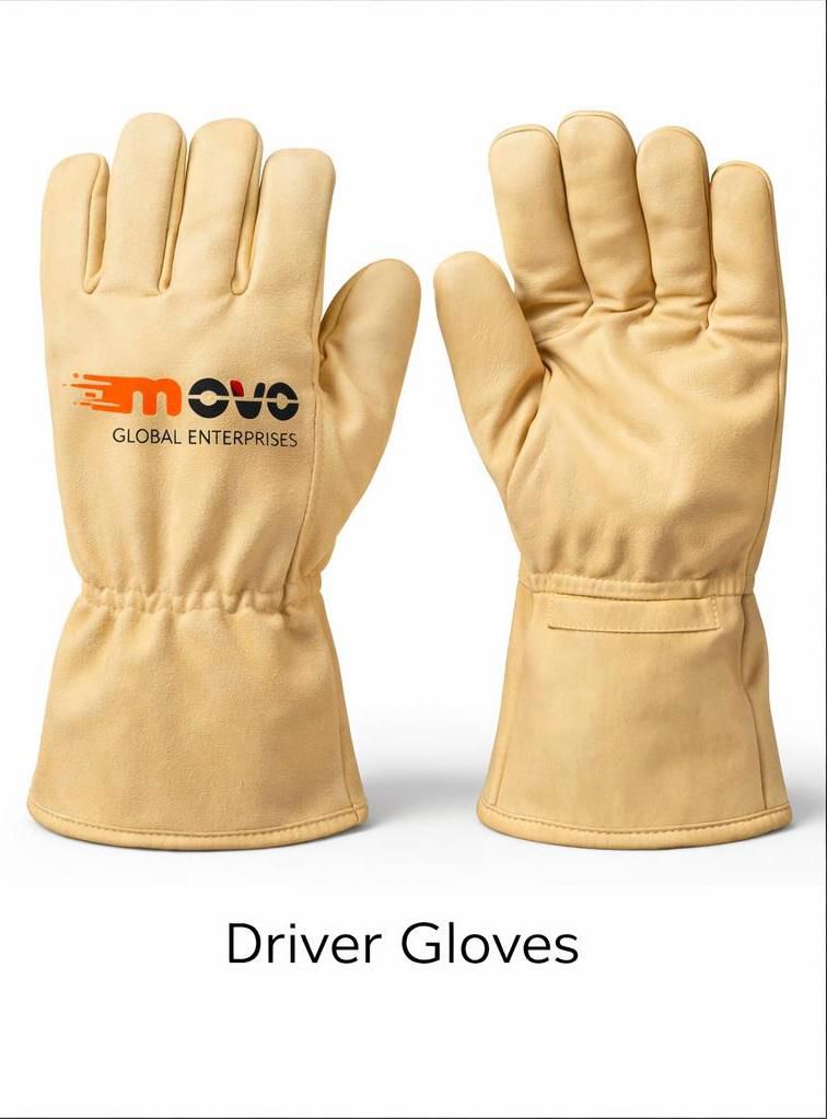 White Grain Leather Driver Gloves