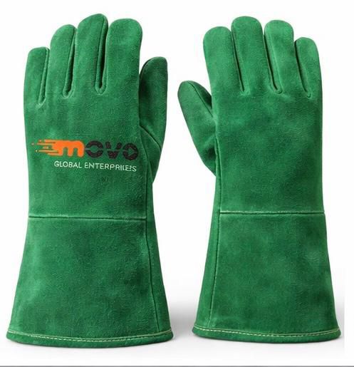 Green Leather Welding Gloves