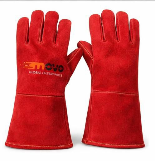 Red Leather Welding Gloves